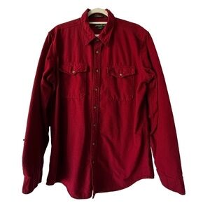 Eddie Bauer men's relaxed fit 100% cotton flannel button down shirt size L